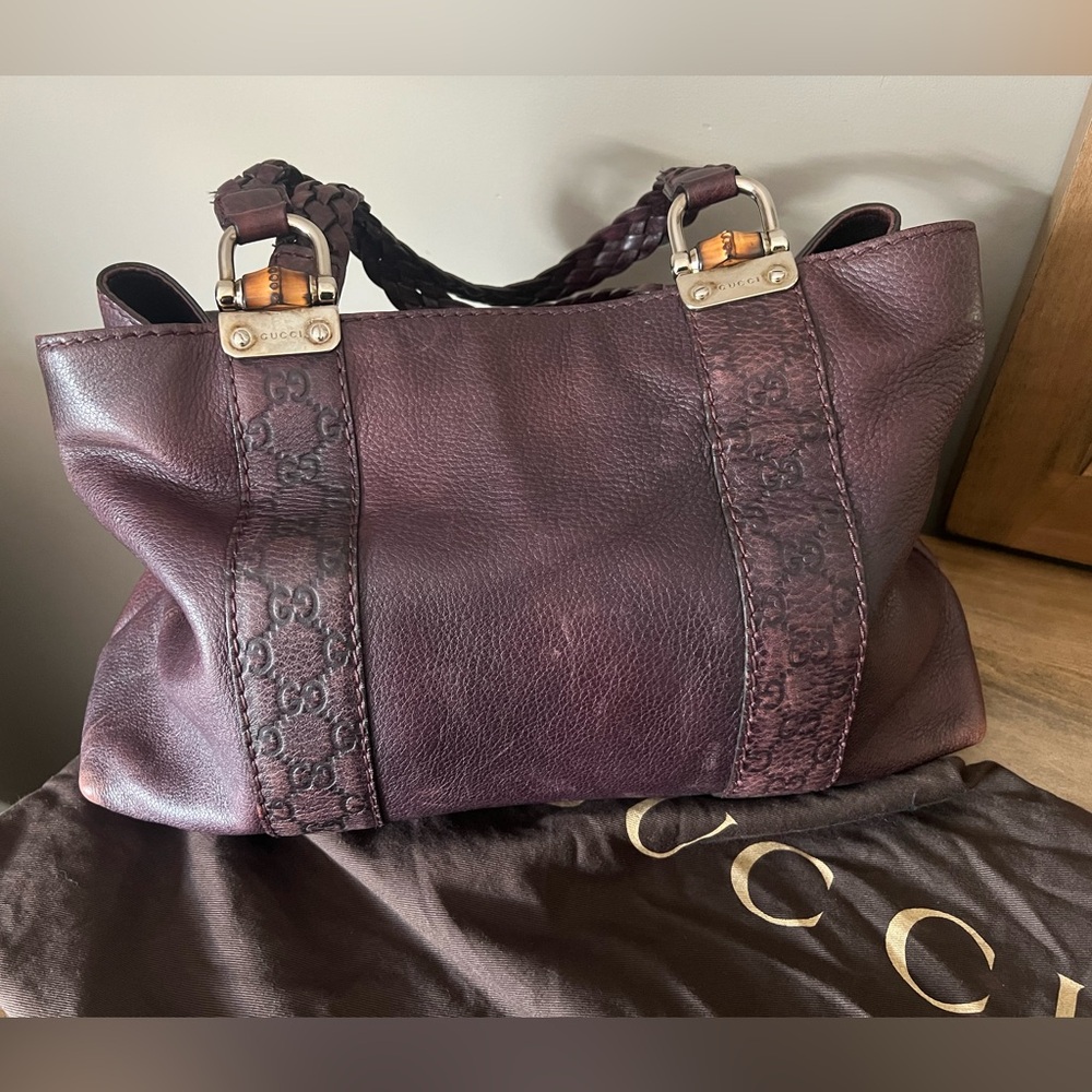 Gucci Women's Purplish Brown leather Shoulder Bag